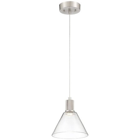 ACCESS LIGHTING Port Nine Martini, Martini LED Pendant, Brushed Steel Finish, Clear Glass 63140LEDD-BS/CLR